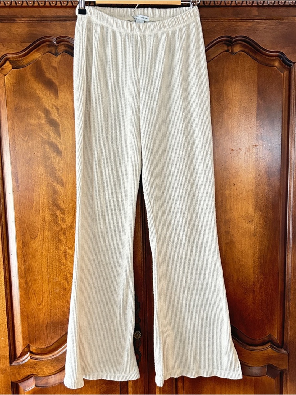Better / Together Set Pants and Top Lounge Wear Cream Knit Women's size Large - Picture 3 of 14